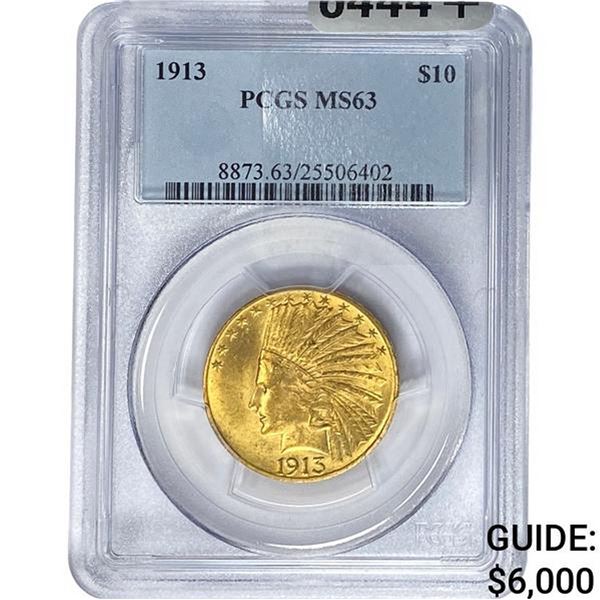 1913 $10 Gold Eagle PCGS MS63