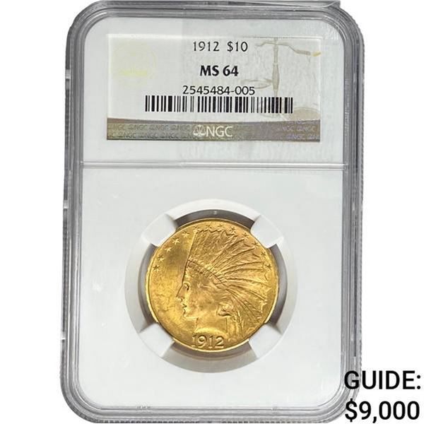 1912 $10 Gold Eagle NGC MS64