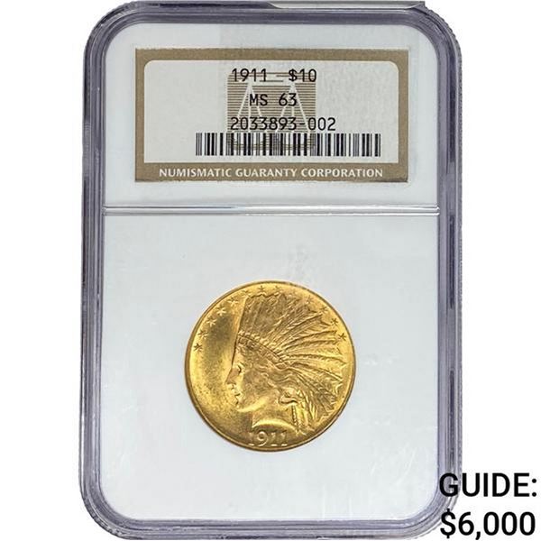 1911 $10 Gold Eagle NGC MS63