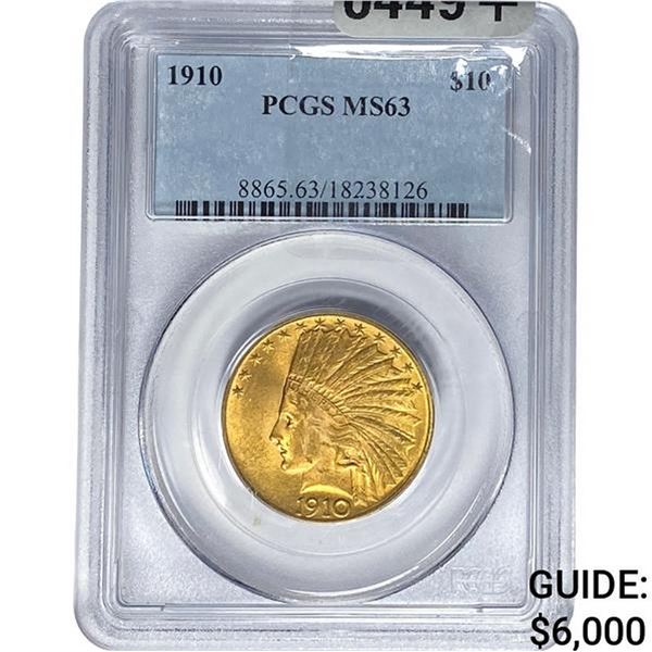 1910 $10 Gold Eagle PCGS MS63