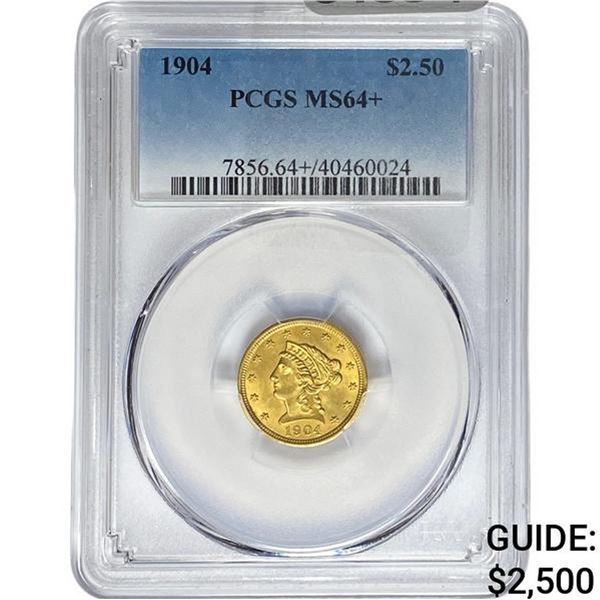 1904 $2.50 Gold Quarter Eagle PCGS MS64+