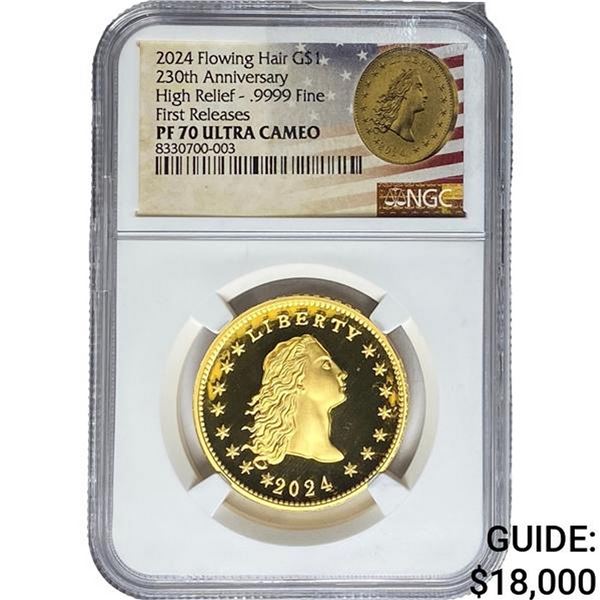 2024 Flowing Hair G$1 NGC PF70 ULTRA CAMEO