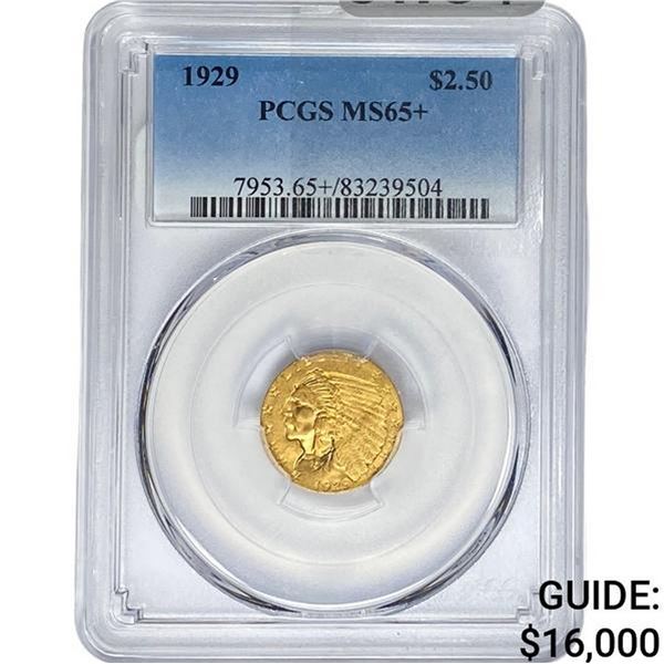 1929 $2.50 Gold Quarter Eagle PCGS MS65+