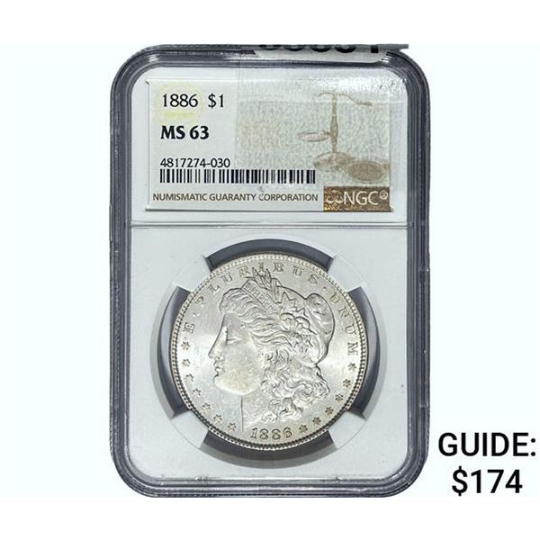 1886 Morgan Silver Dollar NGC MS63