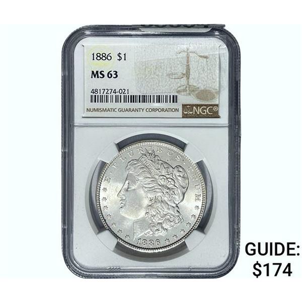 1886 Morgan Silver Dollar NGC MS63