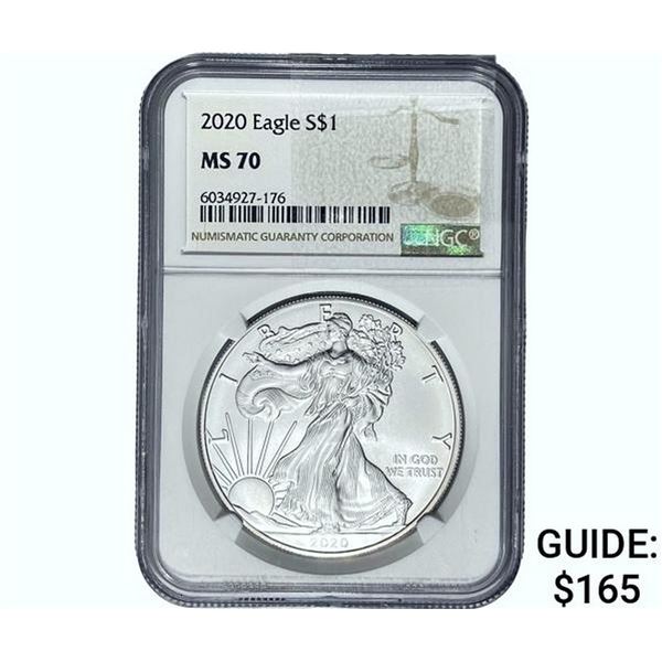 2020 Silver Eagle NGC MS70