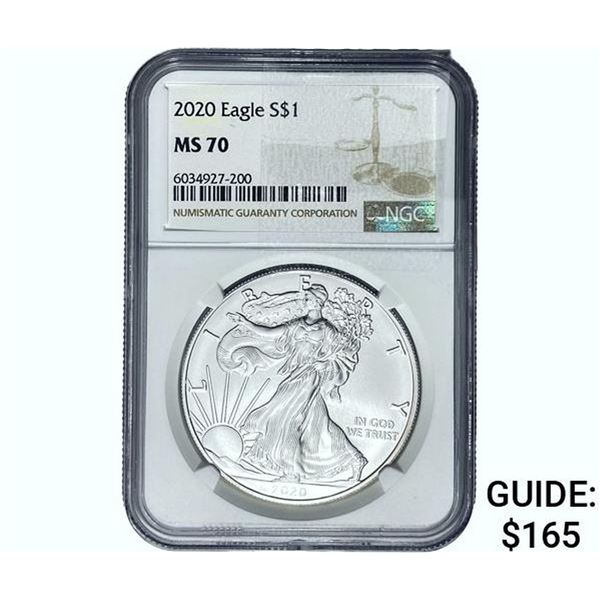 2020 Silver Eagle NGC MS70