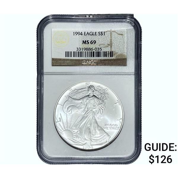 1994 Silver Eagle NGC MS69