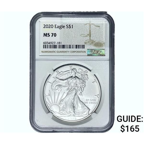 2020 Silver Eagle NGC MS70