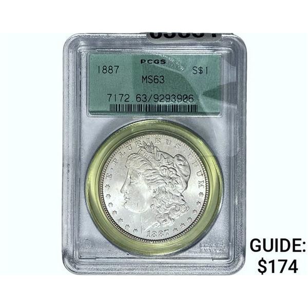 1887 Morgan Silver Dollar PCGS MS63