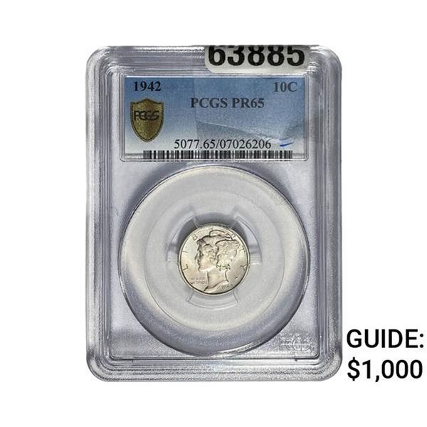 1942 Mercury Silver Dime PCGS PR65