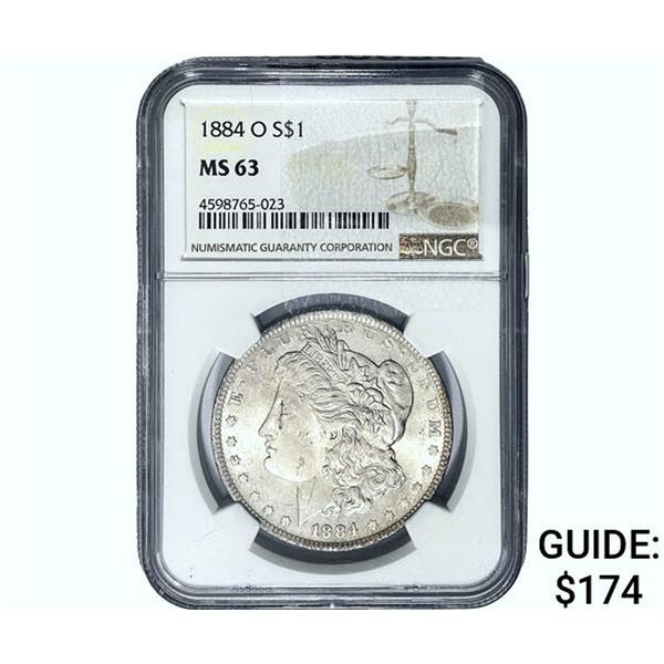 1884-O Morgan Silver Dollar NGC MS63