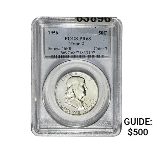 1956 Franklin Half Dollar PCGS PR68 TY 2