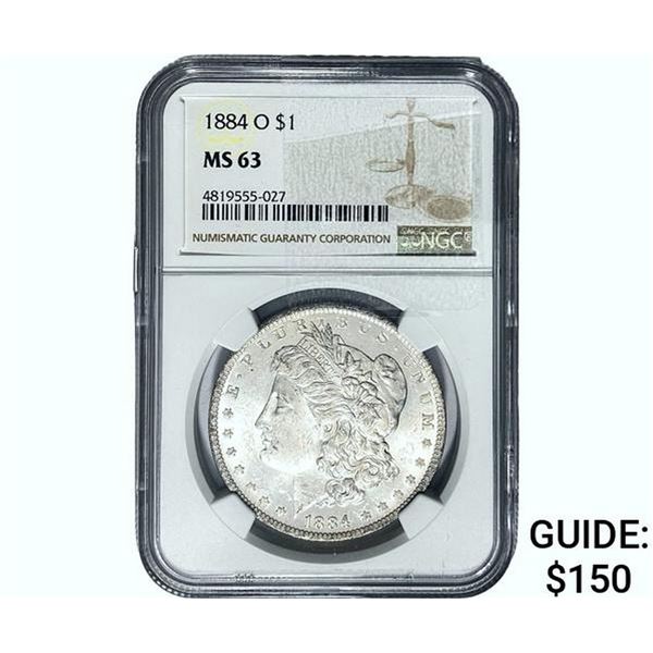 1884-O Morgan Silver Dollar NGC MS63