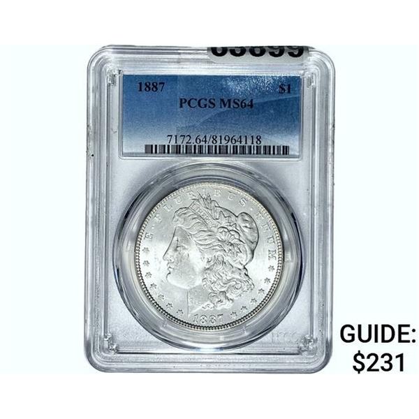 1887 Morgan Silver Dollar PCGS MS64