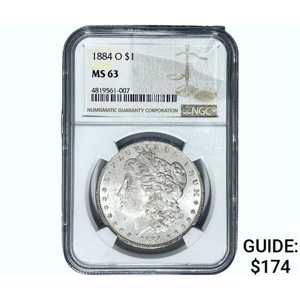 1884-O Morgan Silver Dollar NGC MS63