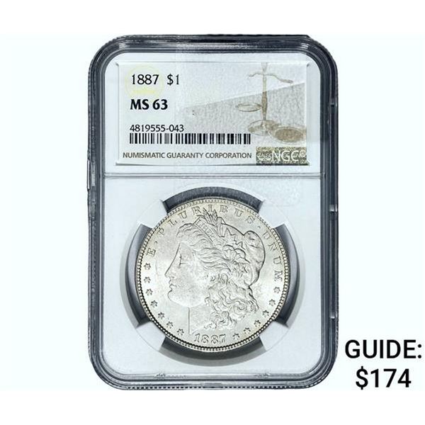 1887 Morgan Silver Dollar NGC MS63