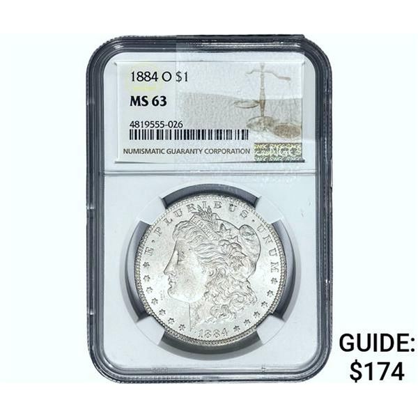 1884-O Morgan Silver Dollar NGC MS63