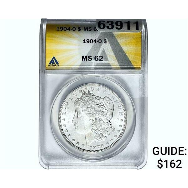 1904-O Morgan Silver Dollar ANACS MS62