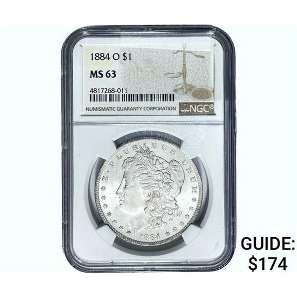 1884-O Morgan Silver Dollar NGC MS63