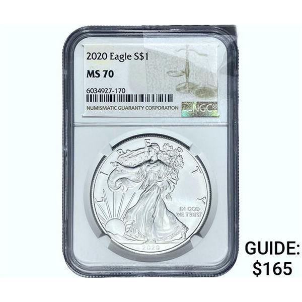 2020 Silver Eagle NGC MS70