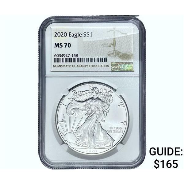 2020 Silver Eagle NGC MS70