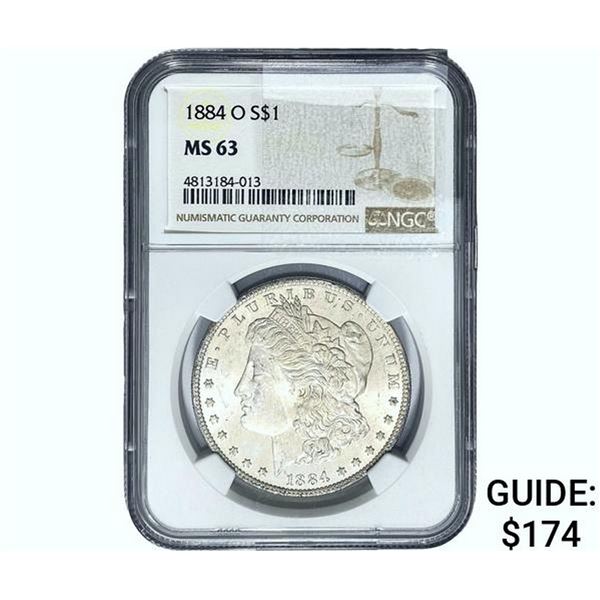 1884-O Morgan Silver Dollar NGC MS63