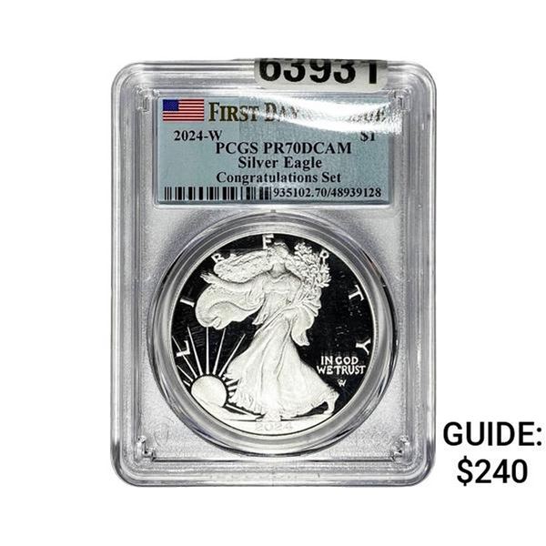 2024-W Silver Eagle PCGS PR70 Congrats. Set CAM