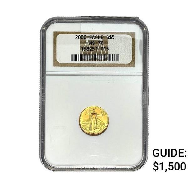 2000  NGC MS70 .10 oz Gold $5 Half Eagle