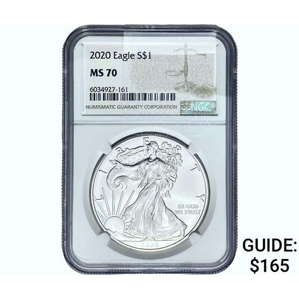 2020 Silver Eagle NGC MS70