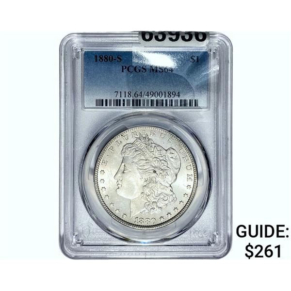1880-S Morgan Silver Dollar PVGS MS64