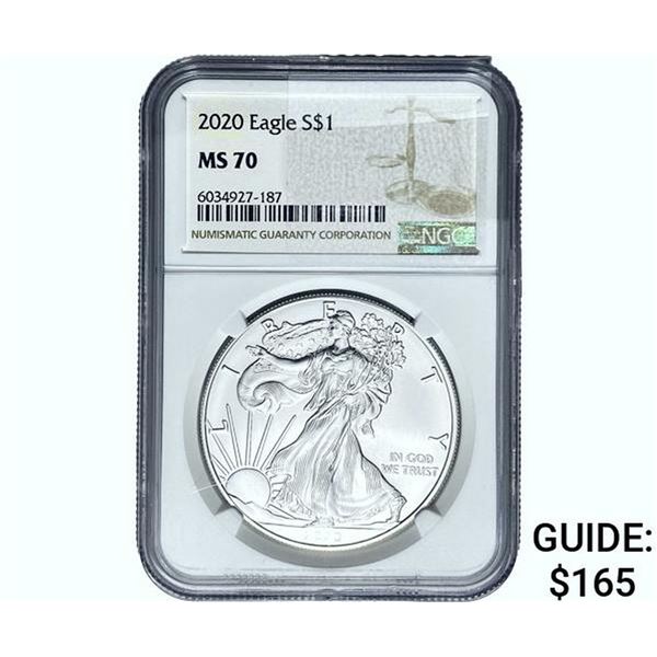 2020 Silver Eagle NGC MS70