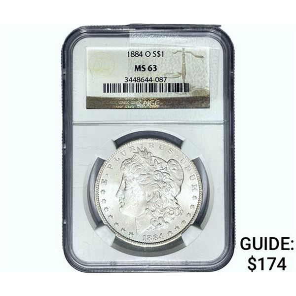1884-O Morgan Silver Dollar NGC MS63