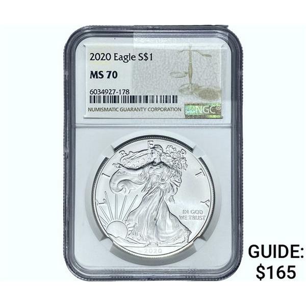 2020 Silver Eagle NGC MS70