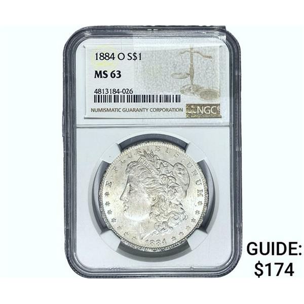 1884-O Morgan Silver Dollar NGC MS63