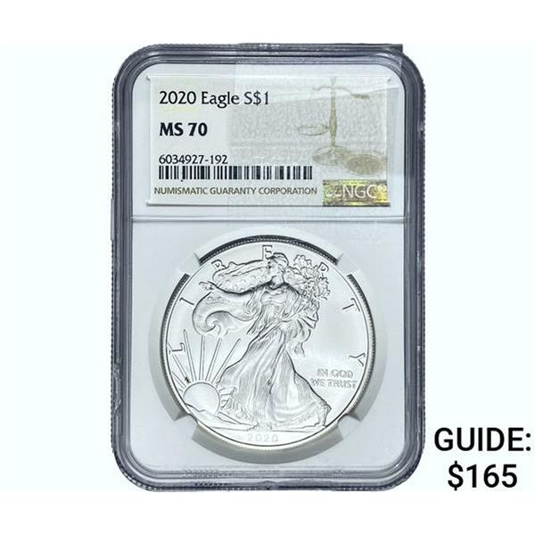 2020 Silver Eagle NGC MS70