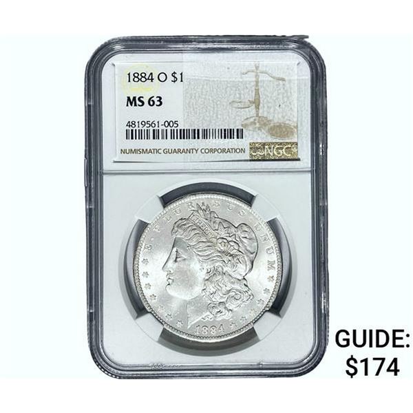 1884-O Morgan Silver Dollar NGC MS63
