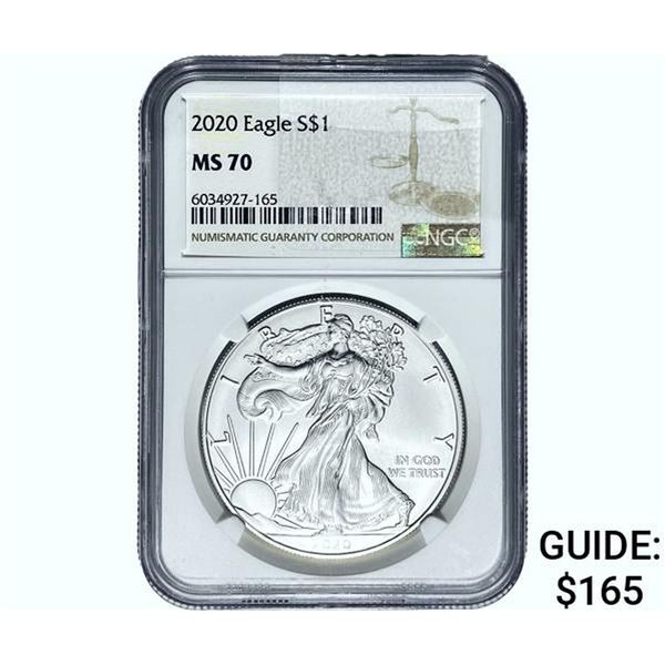 2020 Silver Eagle NGC MS70