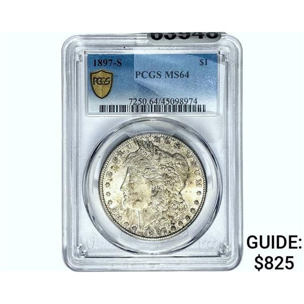 1897-S Morgan Silver Dollar PCGS MS64