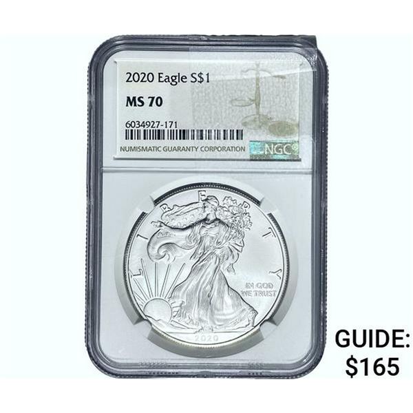 2020 Silver Eagle NGC MS70