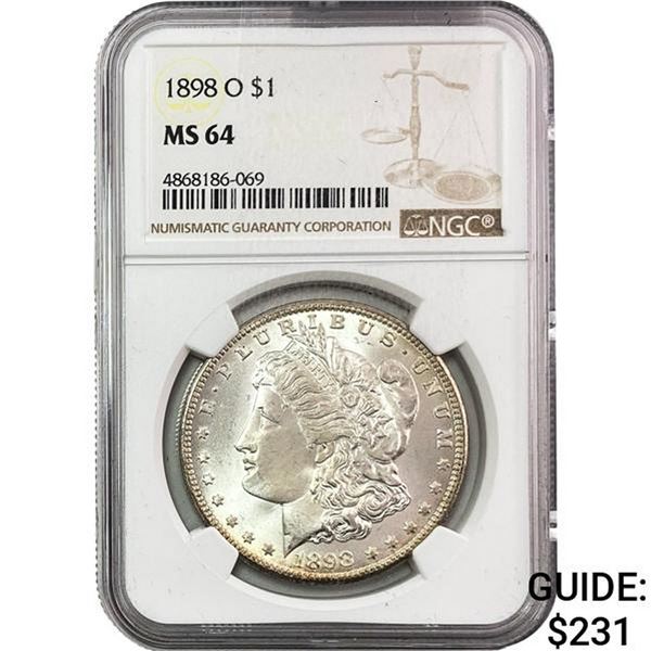 1898-O Morgan Silver Dollar NGC MS64