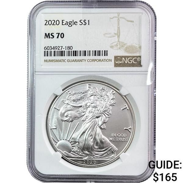 2020 Silver Eagle NGC MS70