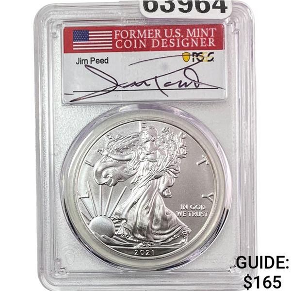2021-W Silver Eagle PCGS MS70  TY 1 1st Day of Issue
