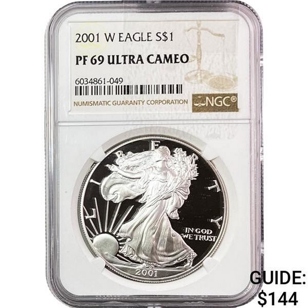 2001-W Silver Eagle NGC PF69 Ultra Cameo