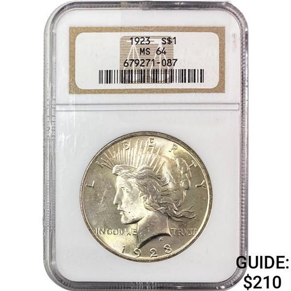 1923 Silver Peace Dollar NGC MS64