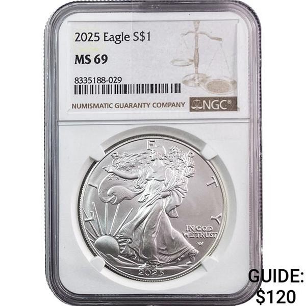 2025 Silver Eagle NGC MS69