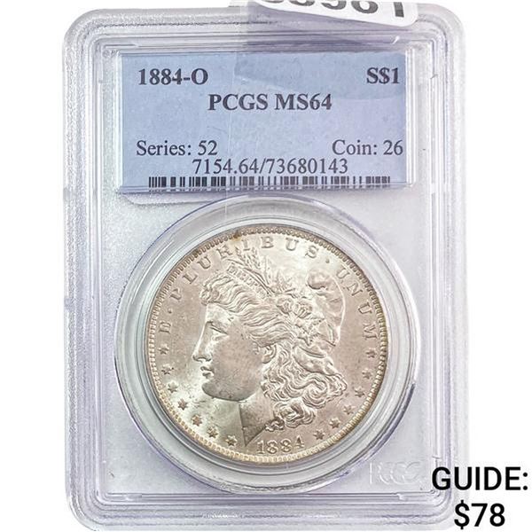1884-O Morgan Silver Dollar PCGS MS64