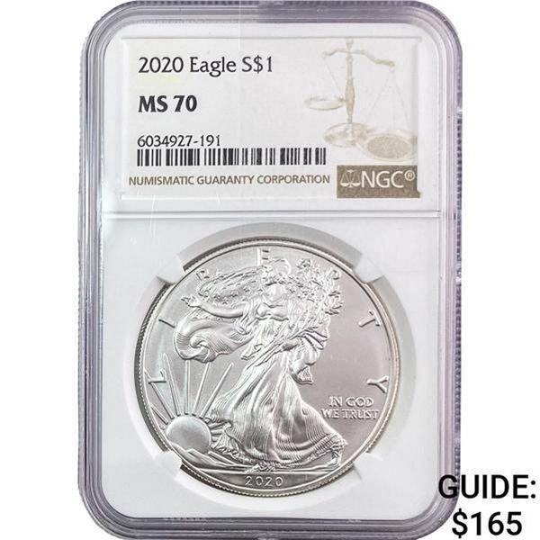 2020 Silver Eagle NGC MS70