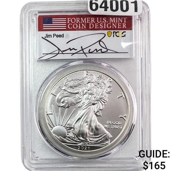 2021-W Silver Eagle PCGS MS70 TY1 First Day of Issue