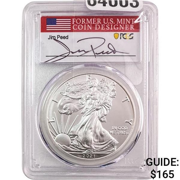 2021-W Silver Eagle PCGS MS70 TY1 First Day of Issue